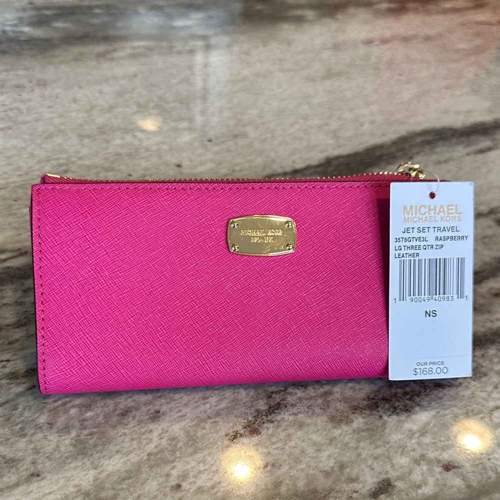 Michael Kors Raspberry Leather Wallet